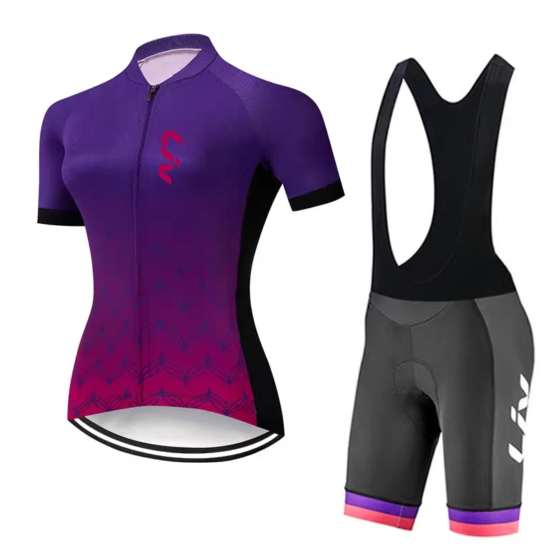 LIV cycling sportswear set women's cycling jersey summer cycling bib sponge cushion cycling top cycling pants cycling jacket