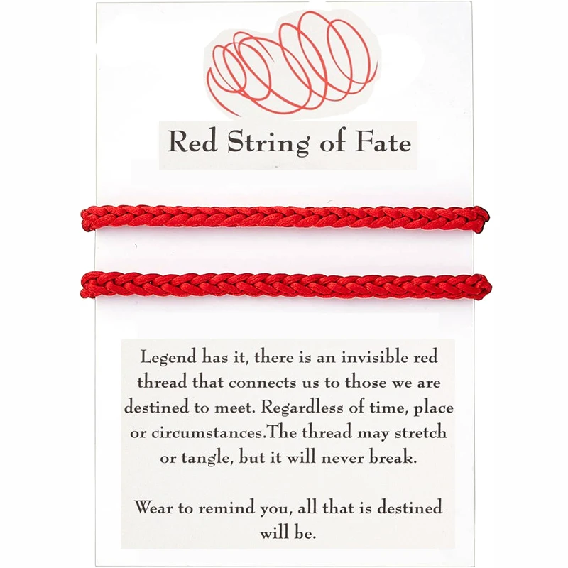 Red String of Fate Matching Couple Bracelets Christmas Gifts for Boyfriend Girlfriend Long Distance Relationship Jewelry for Him