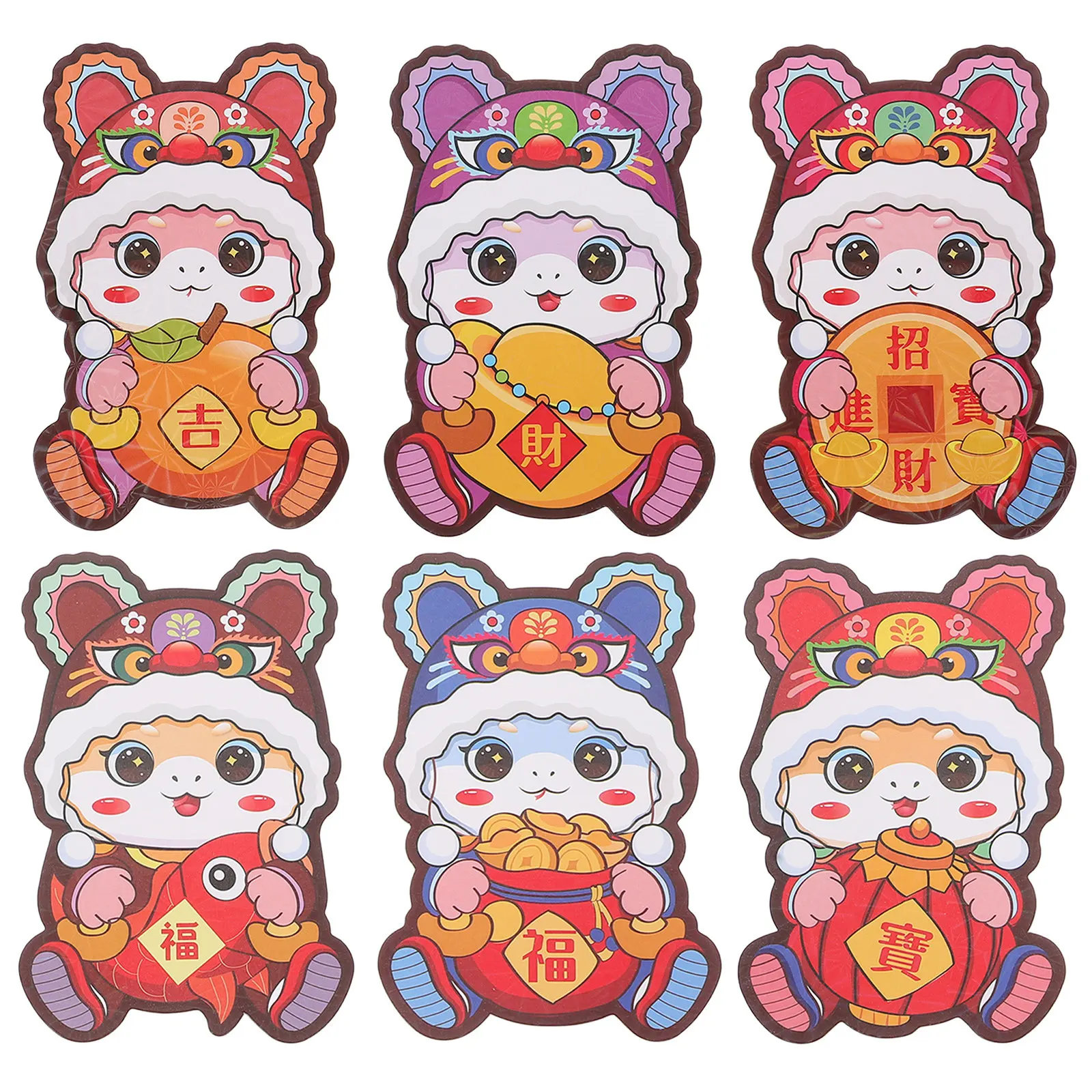 

30Pcs Snake Year 2025 Red Envelopes Festive Cartoon Hong Bao 3D Heavy Duty Paper for Cash Prosperity Blessings