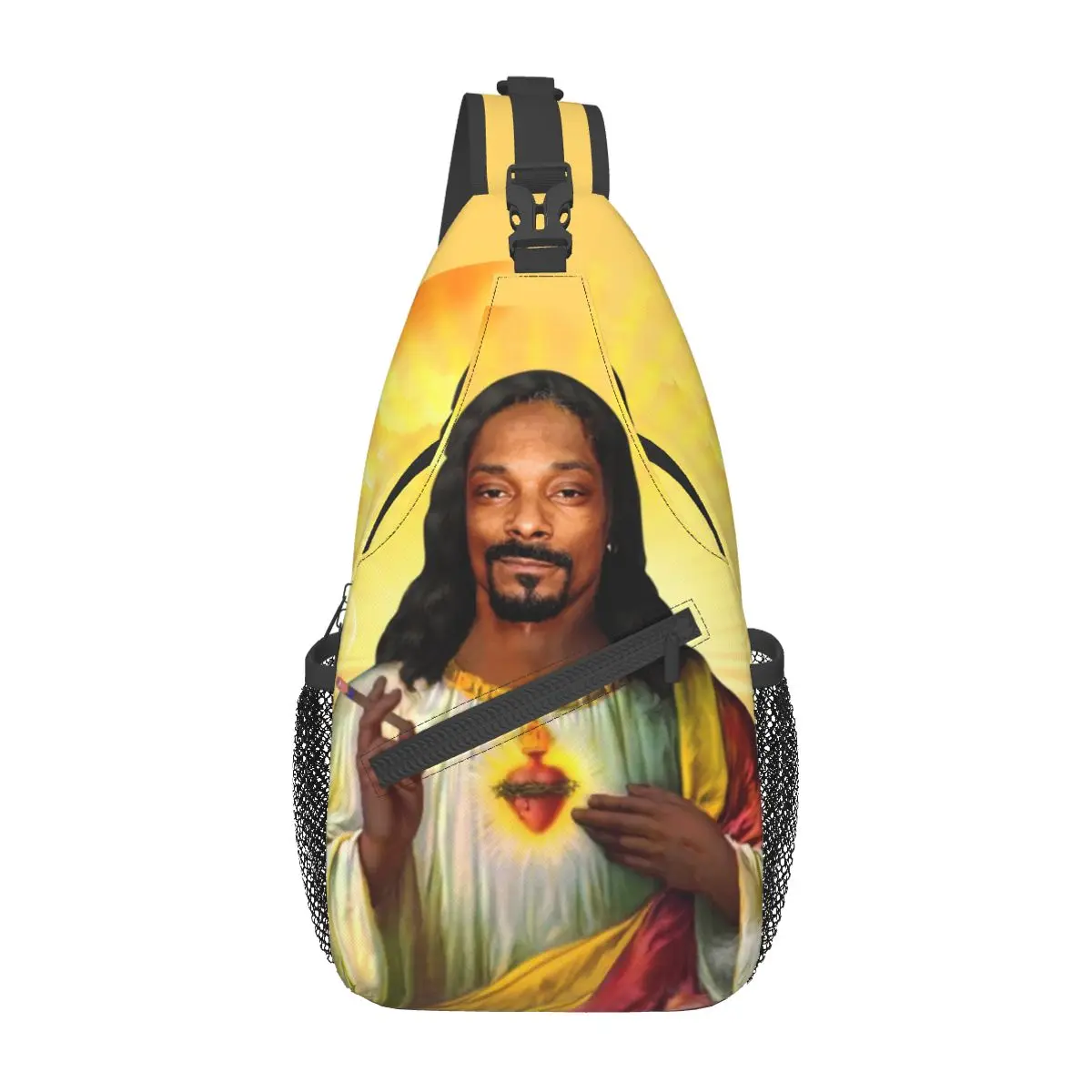 

Saint Jesus Snoop Dogg Crossbody Sling Bag Chest Bag Christian Catholic Shoulder Backpack Daypack for Hiking Outdoor Cycling Bag