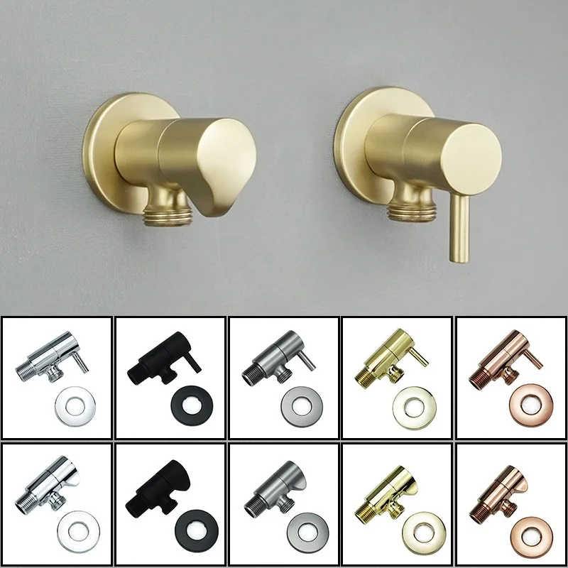 Brass Male Thread G1/2 Connection Faucet Stop Valve Bathtub Toilet Wall-Mounted Copper Angle Valve Bathroom Balcony Accessories