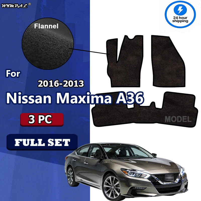 

Фланелевые автомобильные коврики для Nissan Maxima A36 2016~2023, противоскользящие накладки на пол, ковровые покрытия, аксессуары для авто
