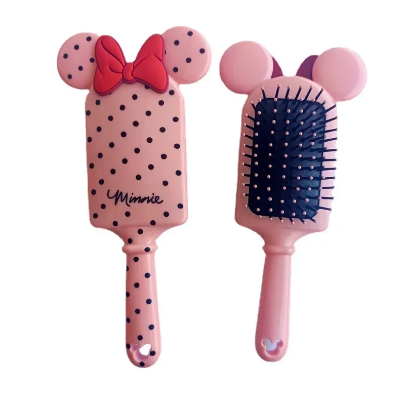 Disney-Peignes de massage à coussin d\'air Minnie Mouse pour enfants, brosse à cheveux, outil de coiffure, cadeau pour enfants, figurines d\'anime de