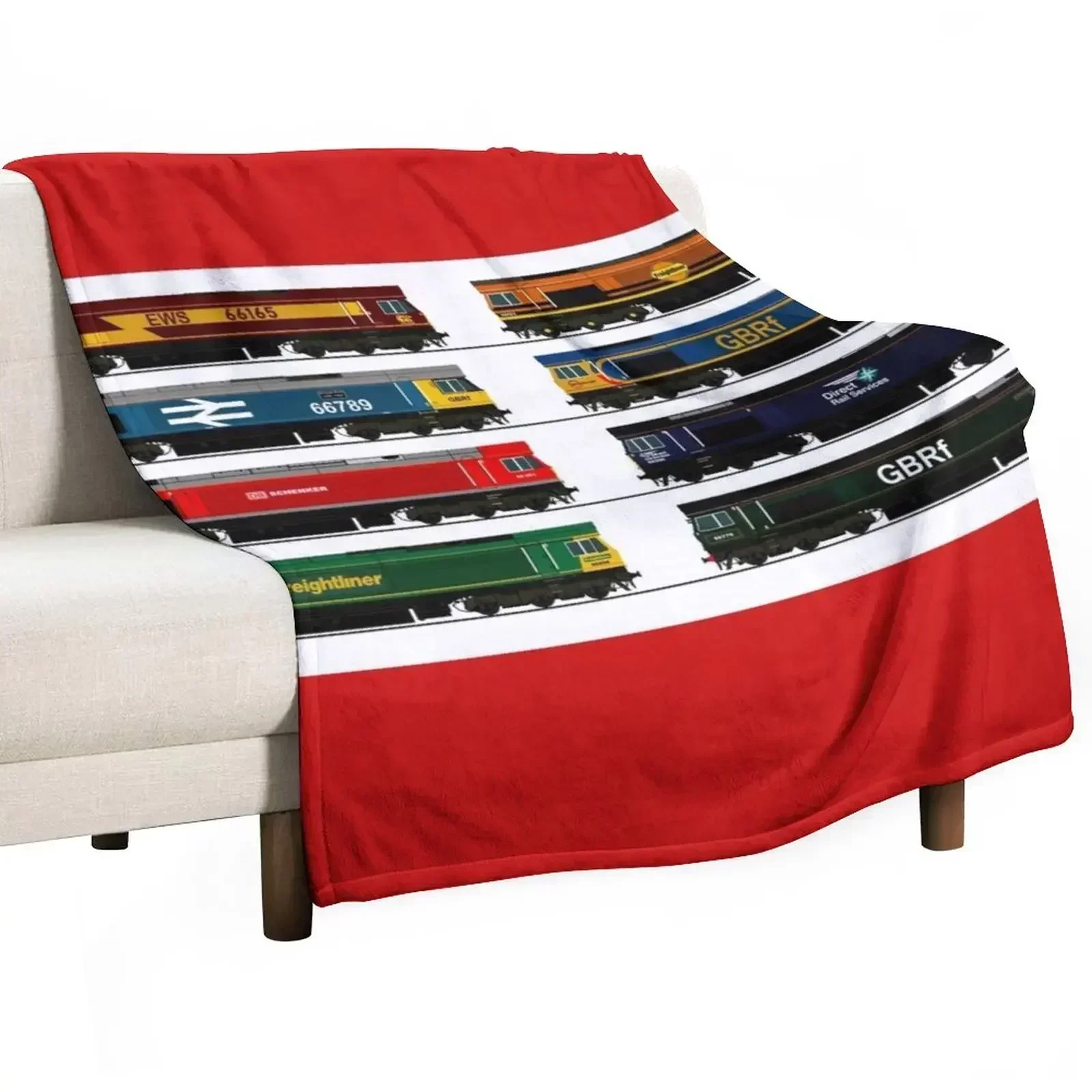 class 66 locomotive collection Throw Blanket Bed Fashionable Shaggy Thin christmas decoration Nap Luxury St Blankets
