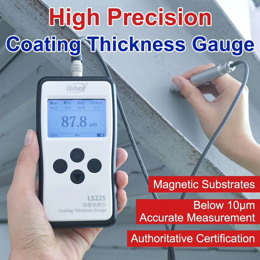 

Pro Grade Coating Thickness Tester LS225 F500 Precision Chrome Zinc Coating Thickness Gauge for Bolts