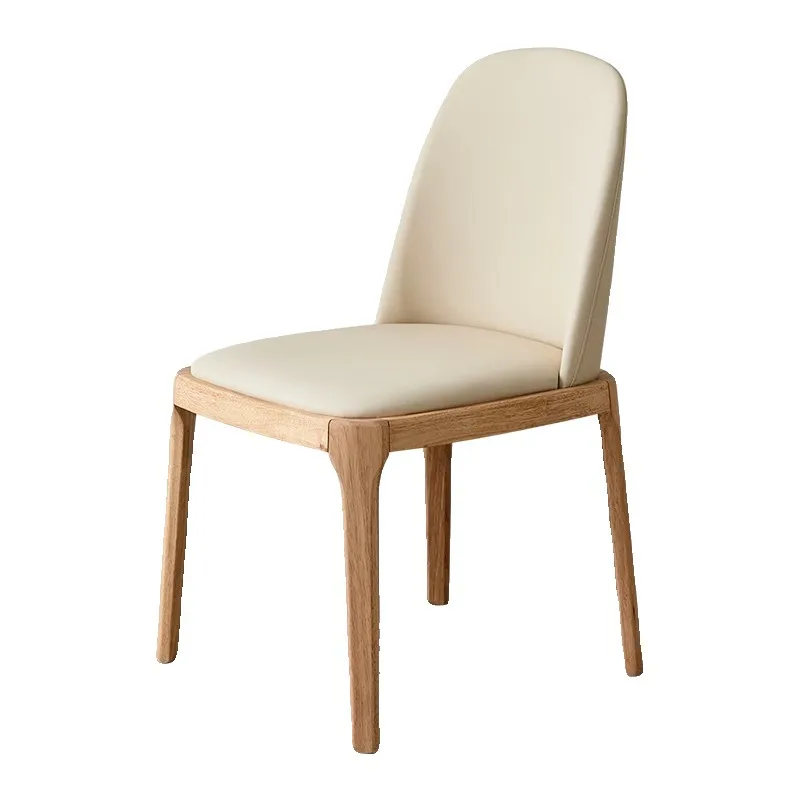 

Nordic Solid Wood Dining Chair Home Modern Simple Restaurant Hotel Chair Log Oak Light Luxury Soft Bag Backrest Chair