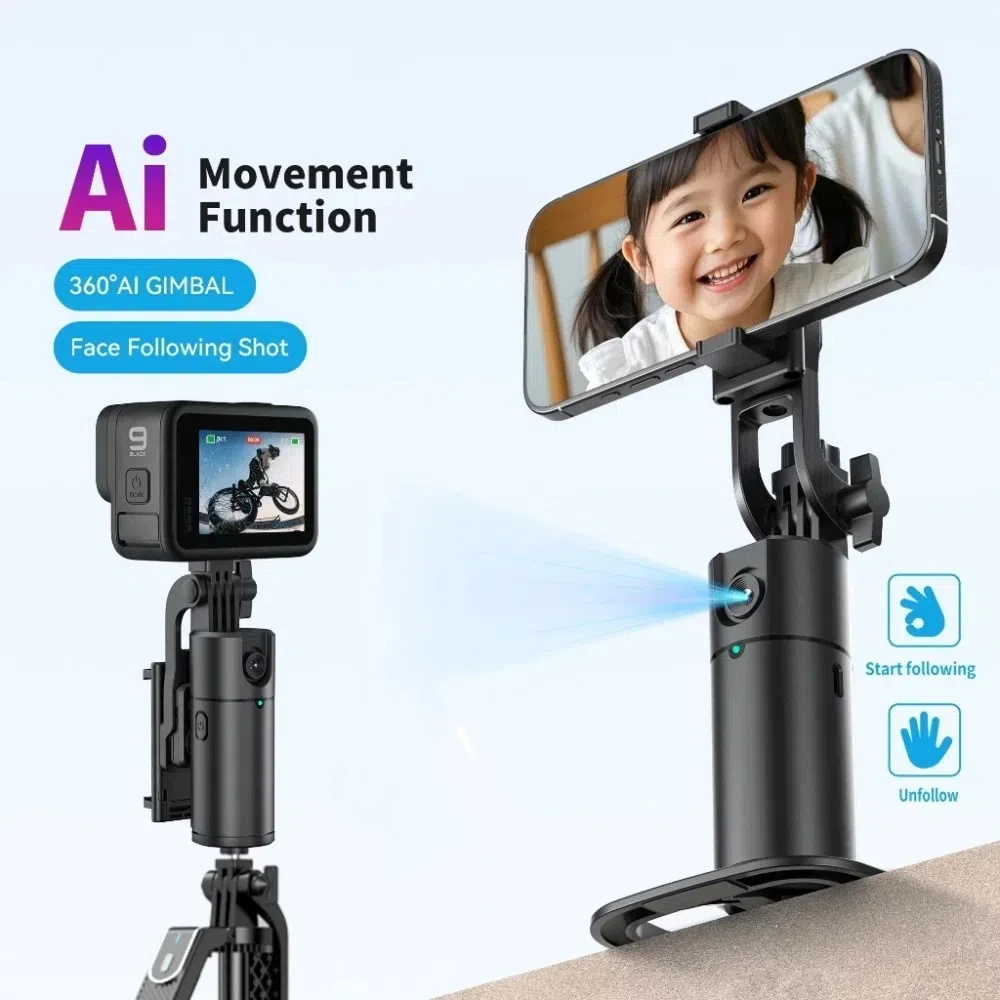 

Intelligent Mobile Phone Gimbal Face Recognition Face Tracking Live Broadcast Stand 360° Automatic Table Tripod