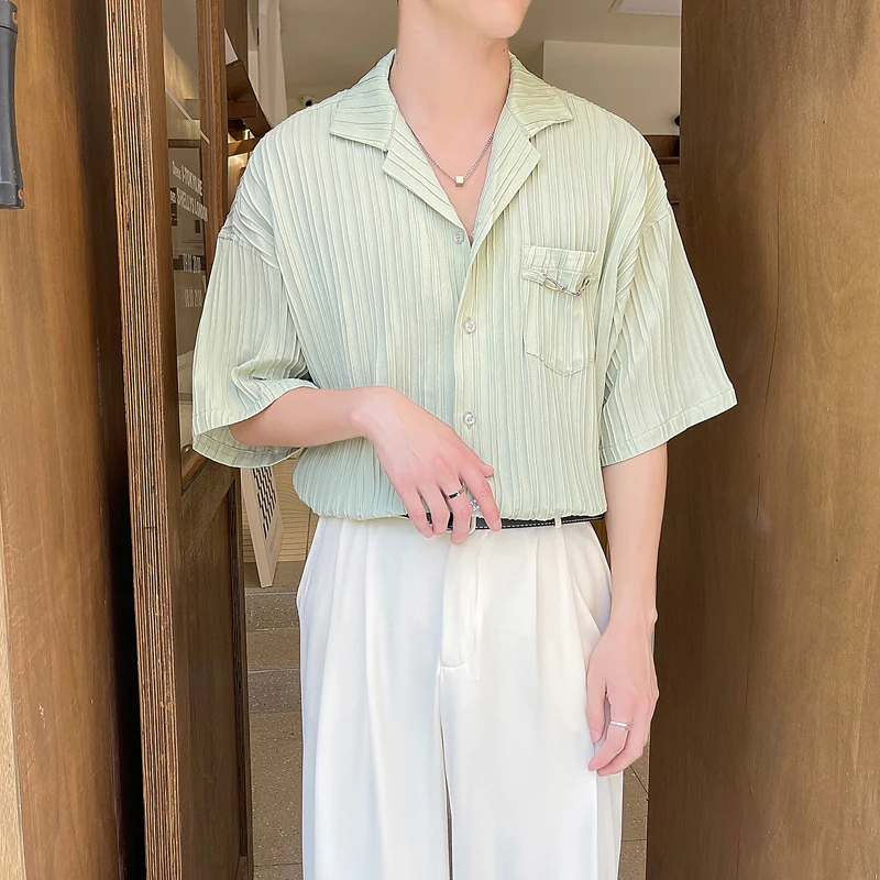 

Summer Thin ort Sve Loose Fit irt Men's Faion Casual irt Nightgown Collar No Ironing Required Youth ular Sle