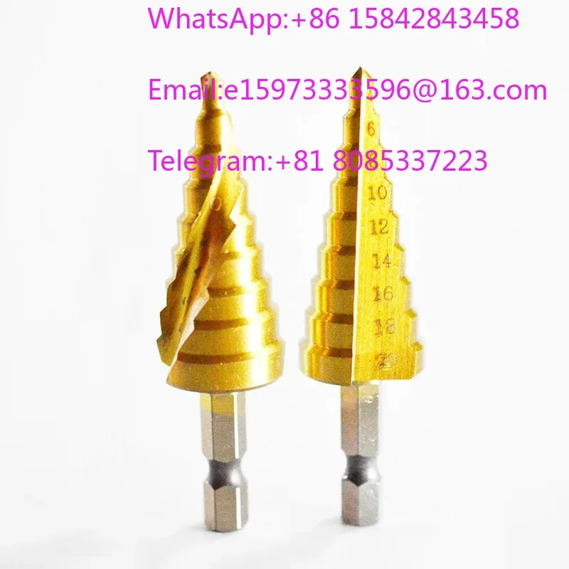10 Piece Spiral Flute Step Drilling Bit for Stainless Steel Iron Aluminum Metal Sheet