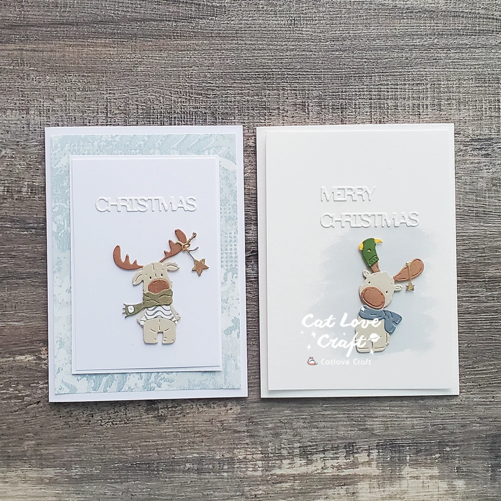 Catlove Niedliche Weihnachtstiere Metall-Stanzformen Scrapbooking-Schablone Stanzwerkzeug für Kartenherstellung DIY-Handwerk Prägung Neue Stanzformen – Detail 2