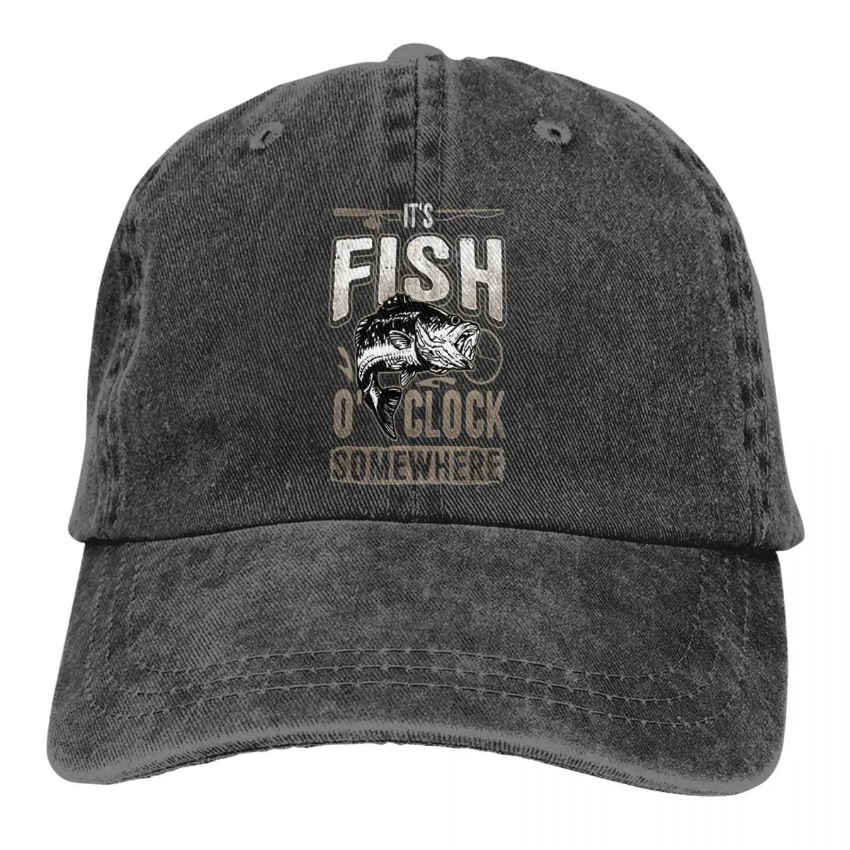 It's Fish O'clock Somewhere Baseball Cap Men Hats Women Visor Protection Snapback Carp Fishing Art Culture Caps