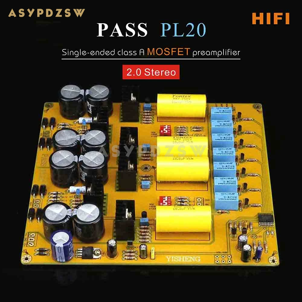 HIFI PASS PL20 Stereo Single-ended MOSFET Class A Preamplifier Base on PASS 2.0 Finished board