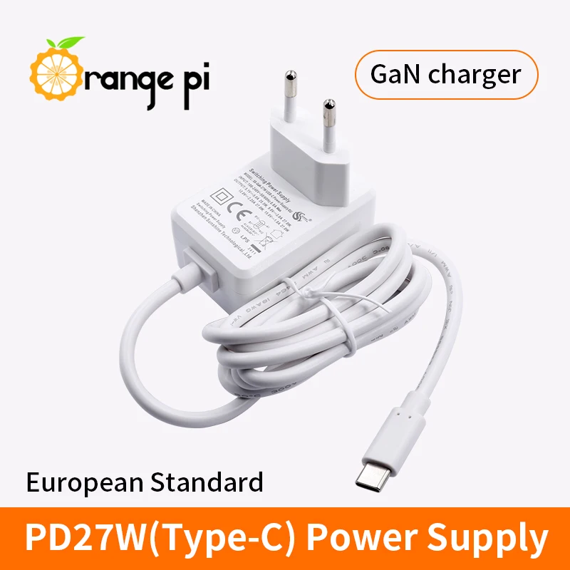 5V5A 27W EU/US Type-C Power GaN Charger Supply for OPi 5 Pro/OPi 5 Max/OPi 5 Plus/OPi CM5 Original
