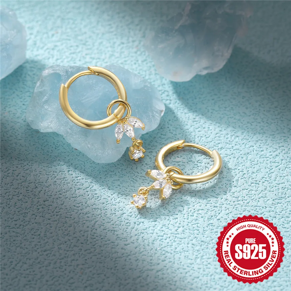 Picture 4: Aide 2025 Trend 925 Stamp Silver Color Turquoise Hoop Earrings For Women Pendientes 7/9/11mm Huggie Earring Fine Jewelry as Gift