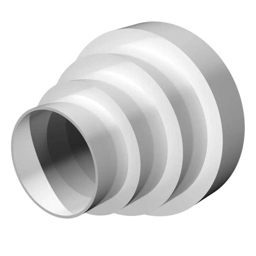 Extractor Fan Pipe Connector Duct Reducer ABS Plastic Sizes 80mm 100mm 120mm 125mm 150mm to Improve Airflow Efficiency