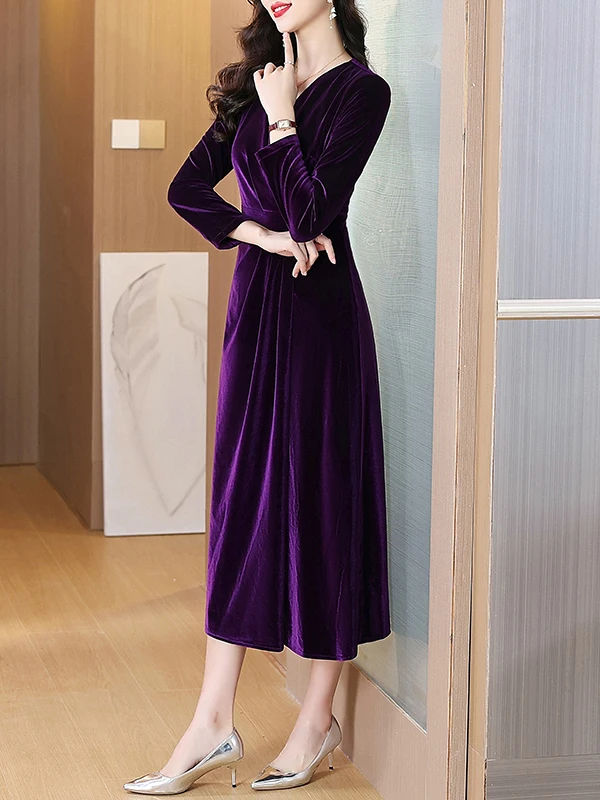 Ouro veludo longo sve dr feminino primavera outono inverno nova sle mãe ular camada base de cintura alta saia linha a