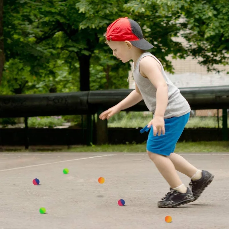 Leuke hoge stuiter speelgoedballen kindercadeau partij gunst decoratie kinderen stuiterende bal patroon tweekleurige stuiterbal verjaardagscadeau