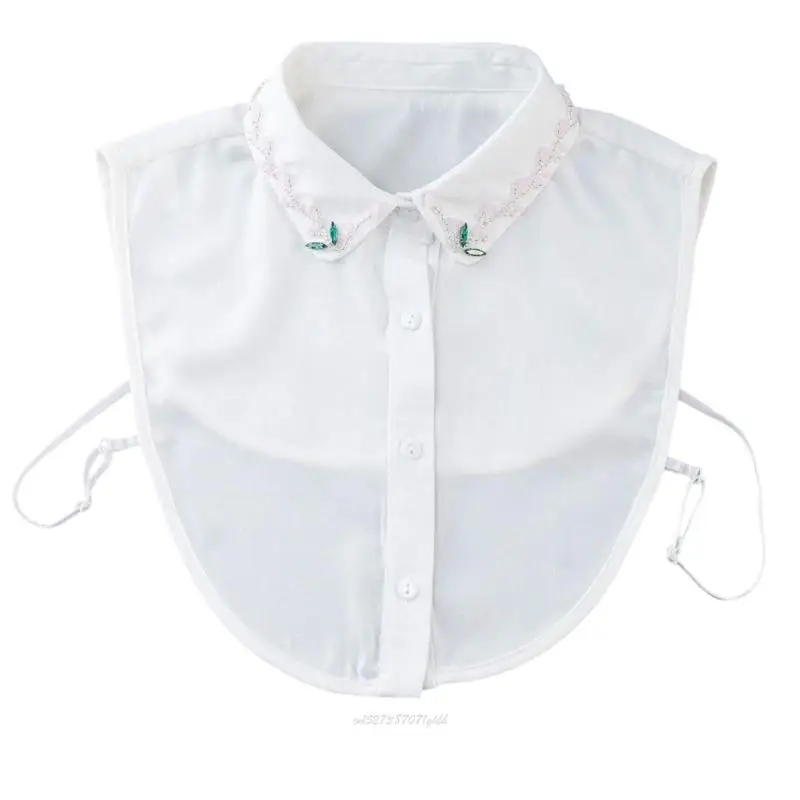 X5XA Women Beadwork Flower Detachable Collar Lady Styling Accessory Decorative Collar