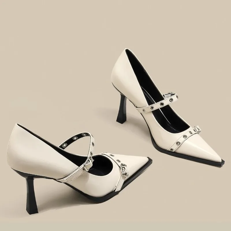 

French Niche Design High Heels Women's Spring and Summer 2025 New Pointed Toe Thin Strap One Buckle Thin Heel Single Shoes
