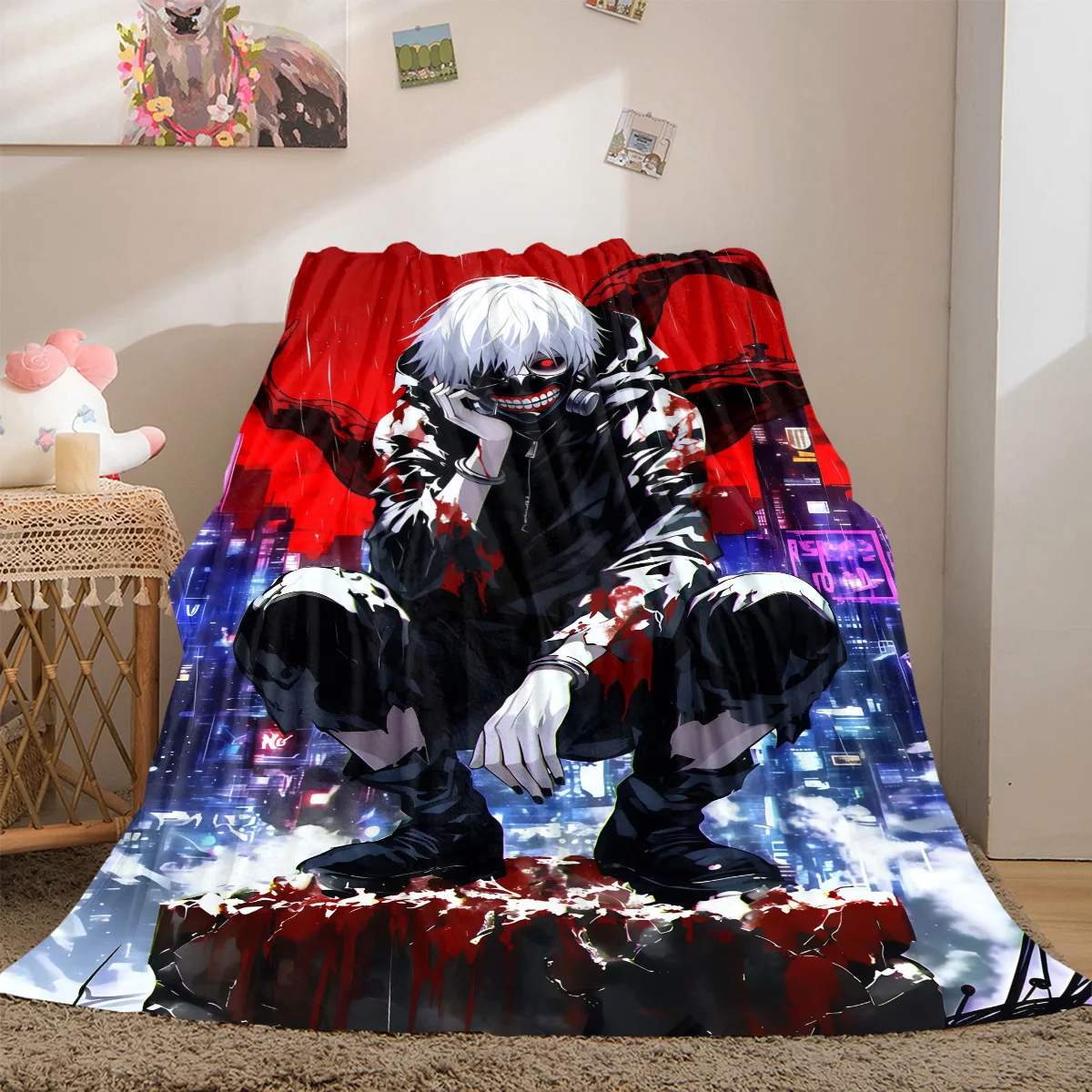 Tokyo Ghoul Luxury Flannel Lightweight Blanket Home Decor Sofa Bed Travel Cover Family Gift LXRa21