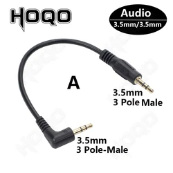 Short 3.5MM Male To Male 90 Degree Right Angled Aux Audio Cable Line 3.5mm Jack Cable 20cm