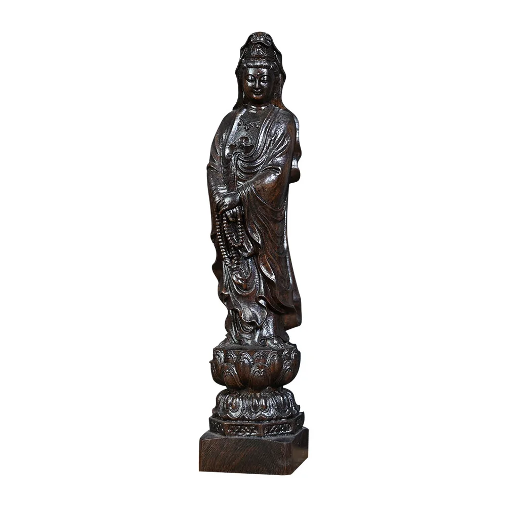 

Yin Avalokitesvara Statue Fine Craftsmanship Desktop Decor Home Buddhism Ornament Wooden Decor Buddha