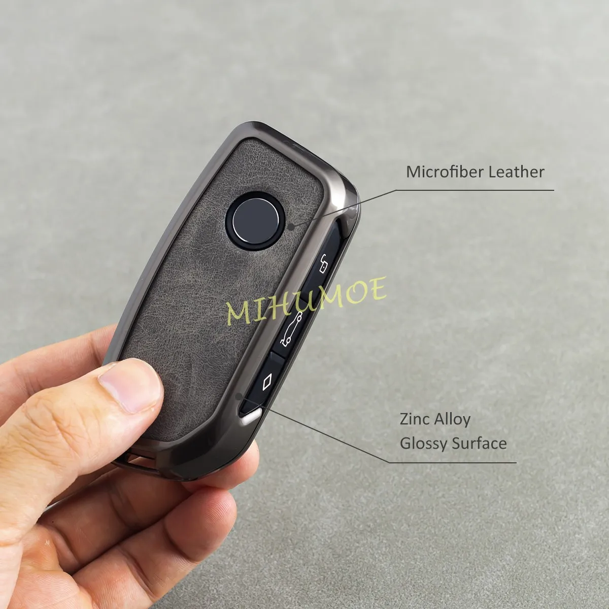 Metal Leather Car Remote Key Fob Case Cover Shell For 2023-2025 BMW 520i 530i 550e G60 iX1 U11 X1 X2 X5 X6 X7 i7 XM Accessories