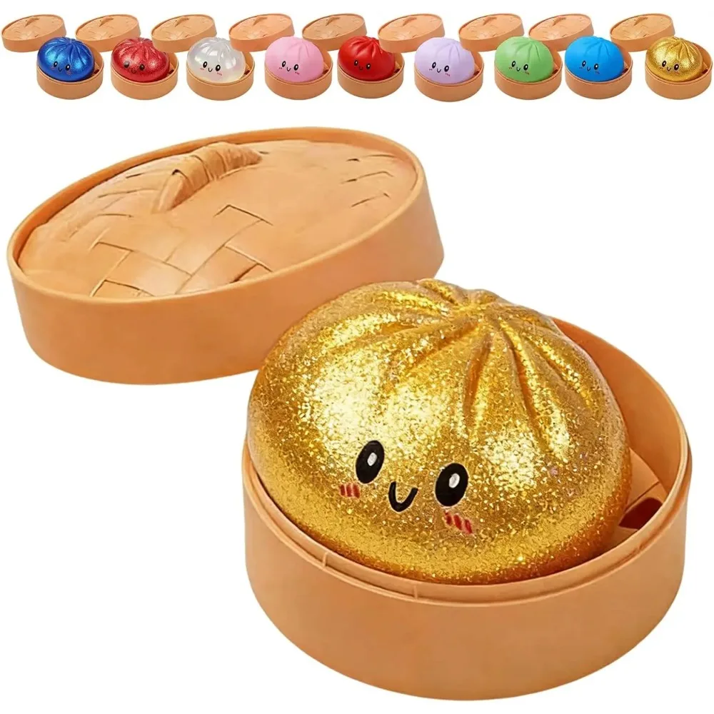 Glitter Dumpling Glitter Dumpling Squishy met doosje Dumplings Zintuiglijk knijpspeeltje voor stressverlichting - afbeelding 2