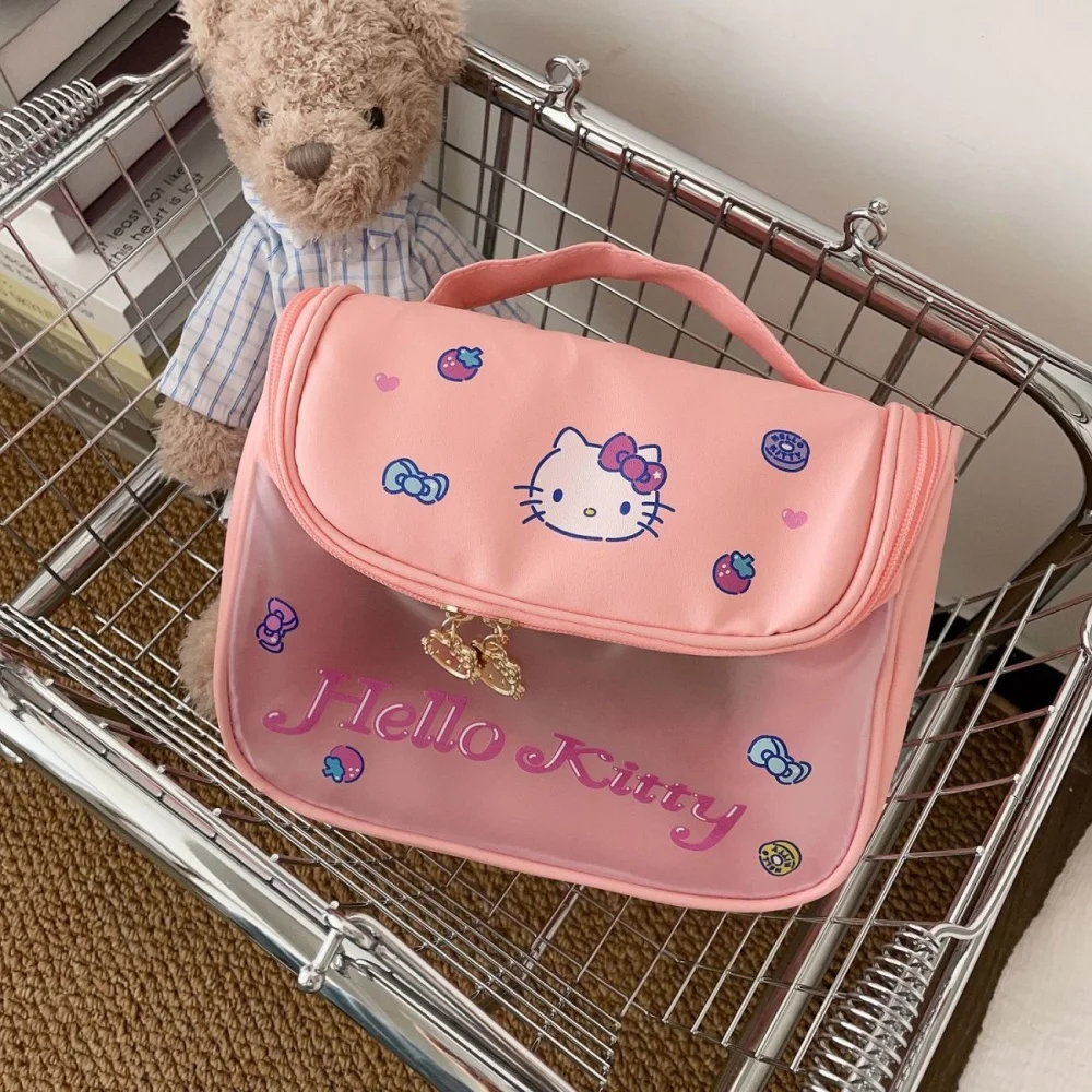 Hello Kitty Melody Kuromi Kosmetiktasche - Niedliche Tragbare Kosmetiktasche mit Großer Kapazität, Robuster Organizer für Reisen