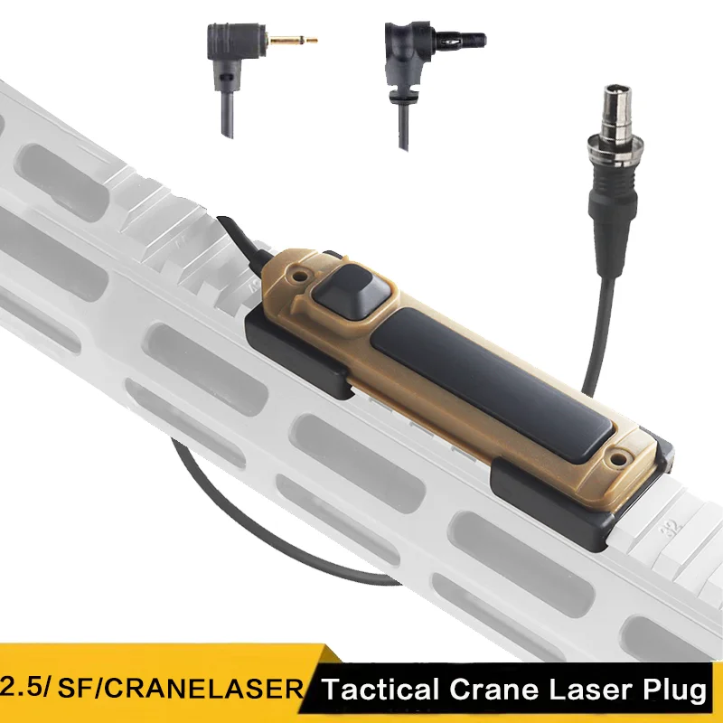 

Tactical Recon Light Remote Button, SF M300 M600 X400 Light PEQ Dual Function Pressure Switch, Crane Laser Plug