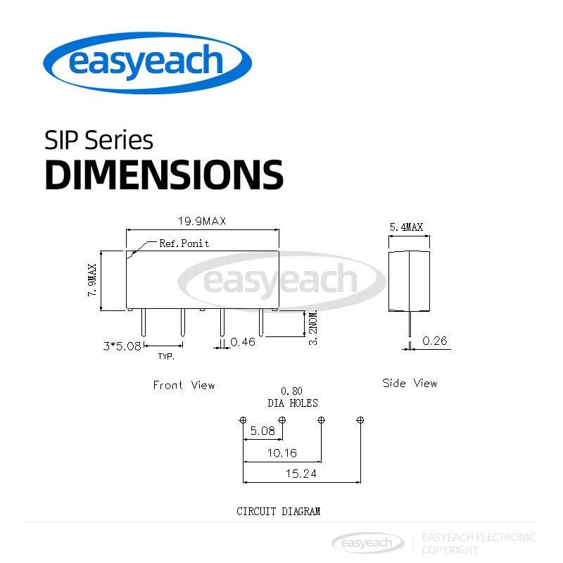 Módulo de interruptor de relé de lengüeta, 5V, 12V, SIP-1A05, SIP-1A12, 4 pines, SIP1A24, 3 uds./lote