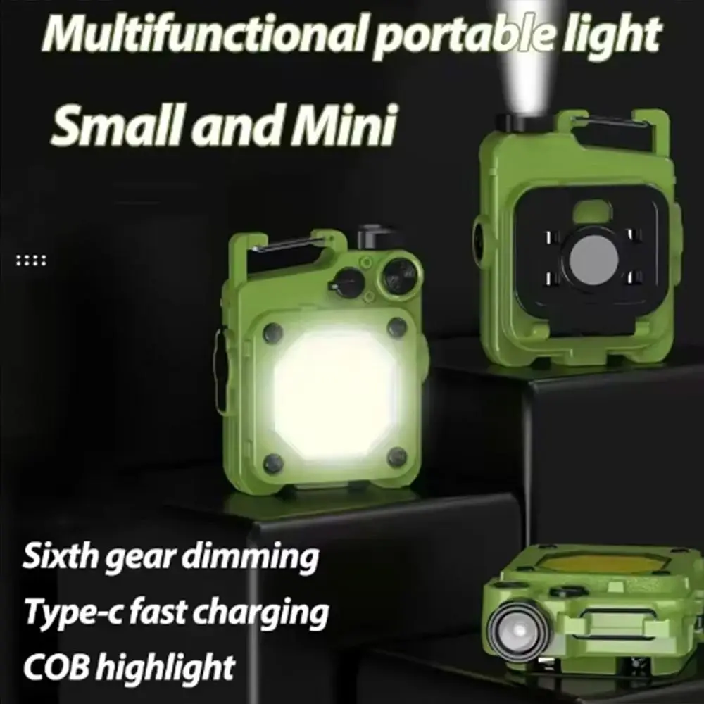 

Super Bright Mini Keychain Flashlight with Tail Magnet 6 Gears Adjustable Strong Light Flashlight Waterproof Rechargeable