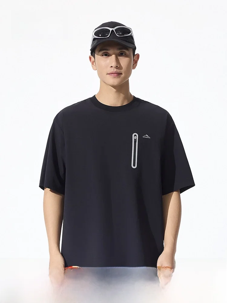 

Bosideng 2025 Summer New Men's Outdoor Versatile Cool Feeling Basic ort Sve T-irt Loose Fit Faion Urban Sle Five S...