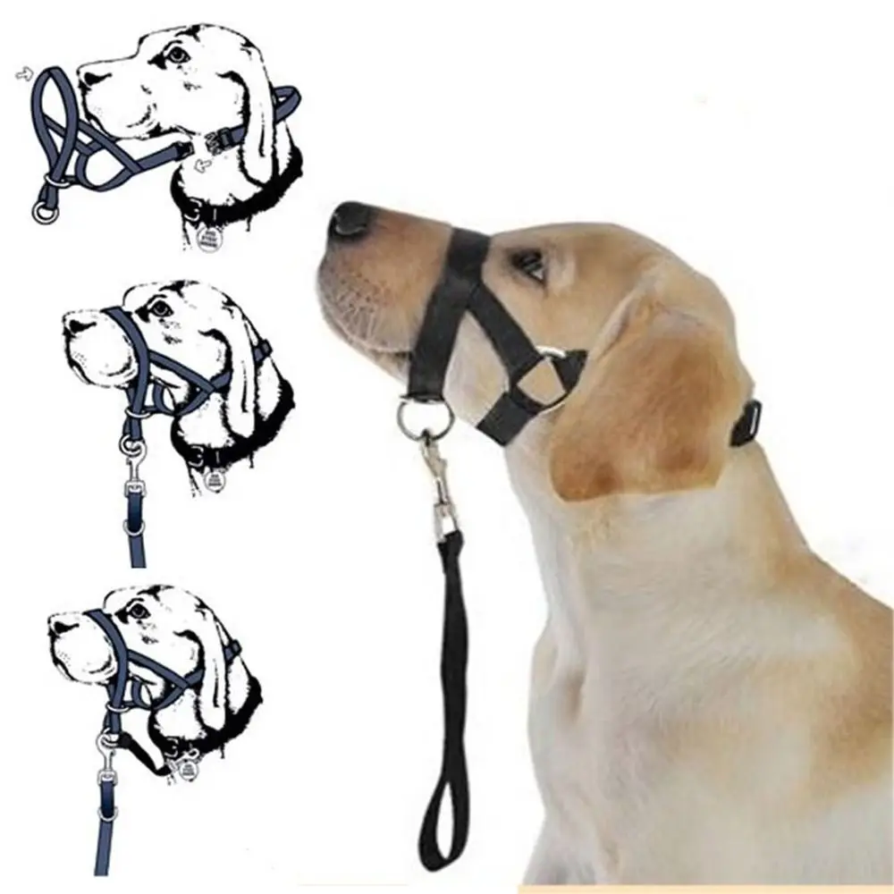 Adjustable Anti barking Non Pull Nylon Leader Harness Dog Head Collar Dog Halter Dog Muzzle