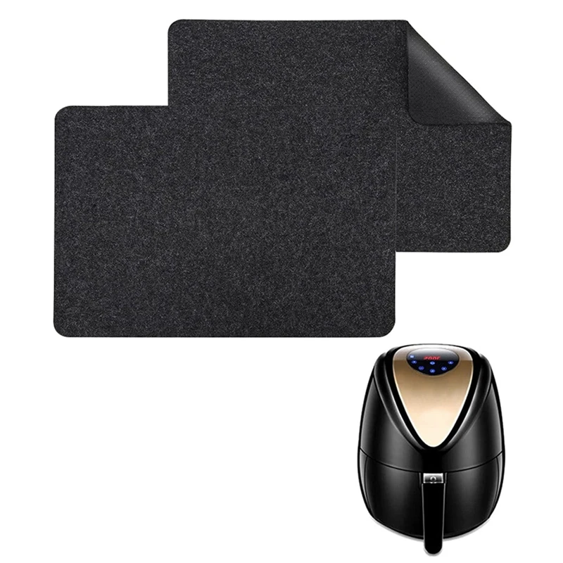 2PC Hitzebeständige Matte Schwarz Für Airfryer Kaffee Matte Hitzebeständige Pad Für Arbeitsplatte Küche Hitzeschutz Filz Filz Pad