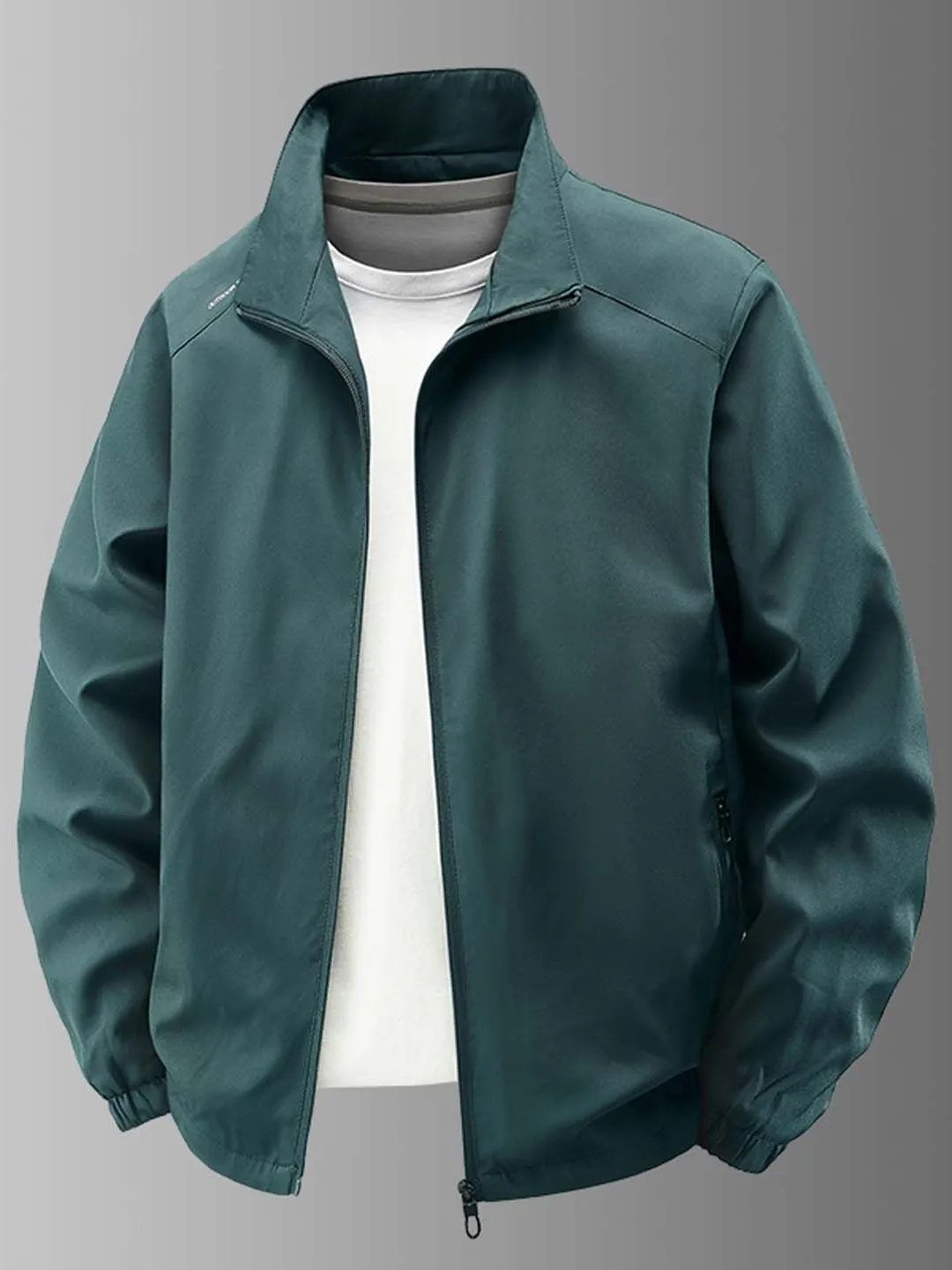 

Men's Stand Collar Jaet Loose Fit Casual Thin Spring Autumn Dad Clothes Sle Spor Top Breathable Polyester/Nylon Blend