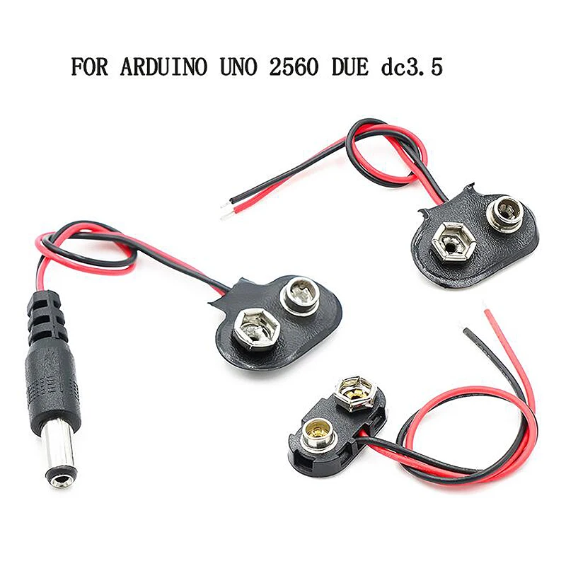 5 sztuk/partia klamra baterii 9V do ARDUINO UNO 2560 DUE z żeńskim złączem DC3.5 do zasilacza