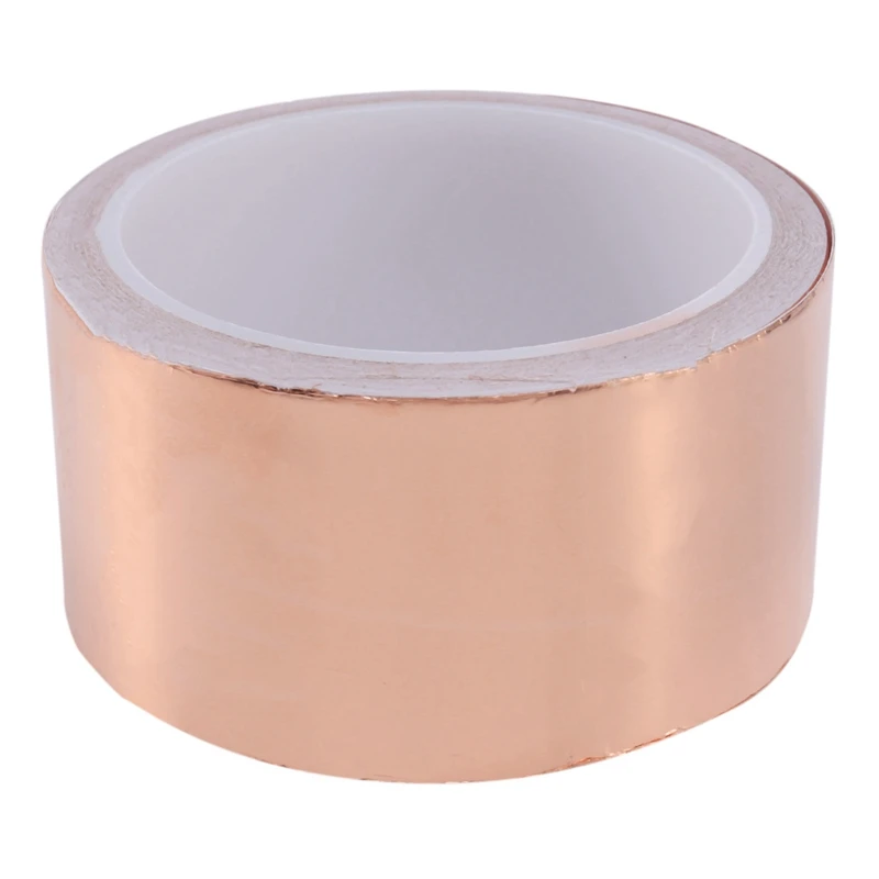 2Pcs 50Mmx10m EMI Copper Adhesive Copper Foil Copper Tape Self-Adhesive Tape Roll