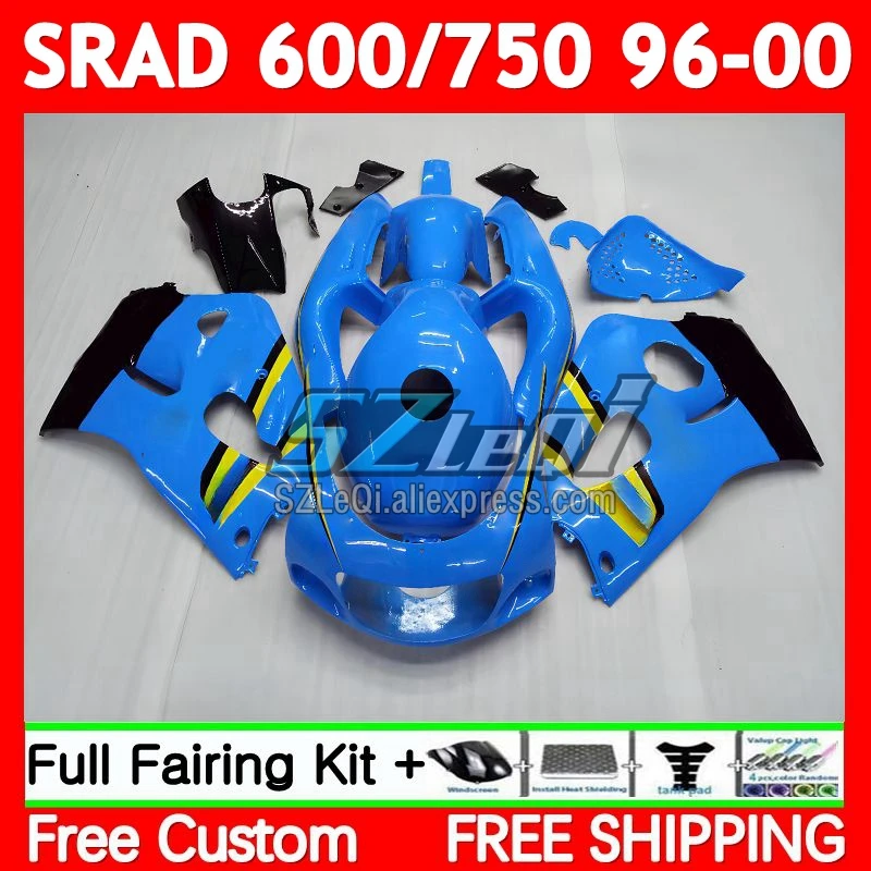 SRAD For SUZUKI GSXR750 RIZLA blue GSXR 600 750 CC 71No.1 GSXR600 96 97 98 99 00 GSXR-600 1996 1997 1998 1999 2000 Fairings