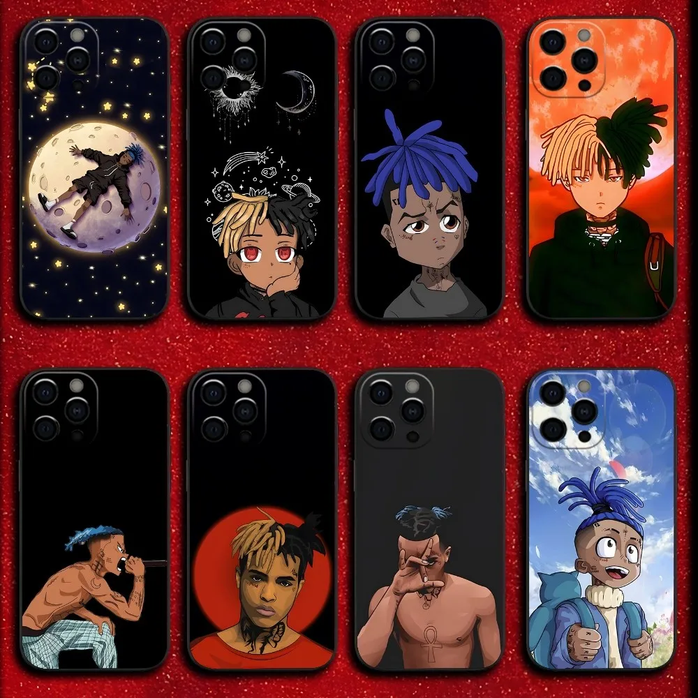 Rapper X-XXXTentacionS Phone Case For iPhone 16,15,14,13,12,11,Pro,X,XS,Max,XR,Plus,Mini Soft Black Cover