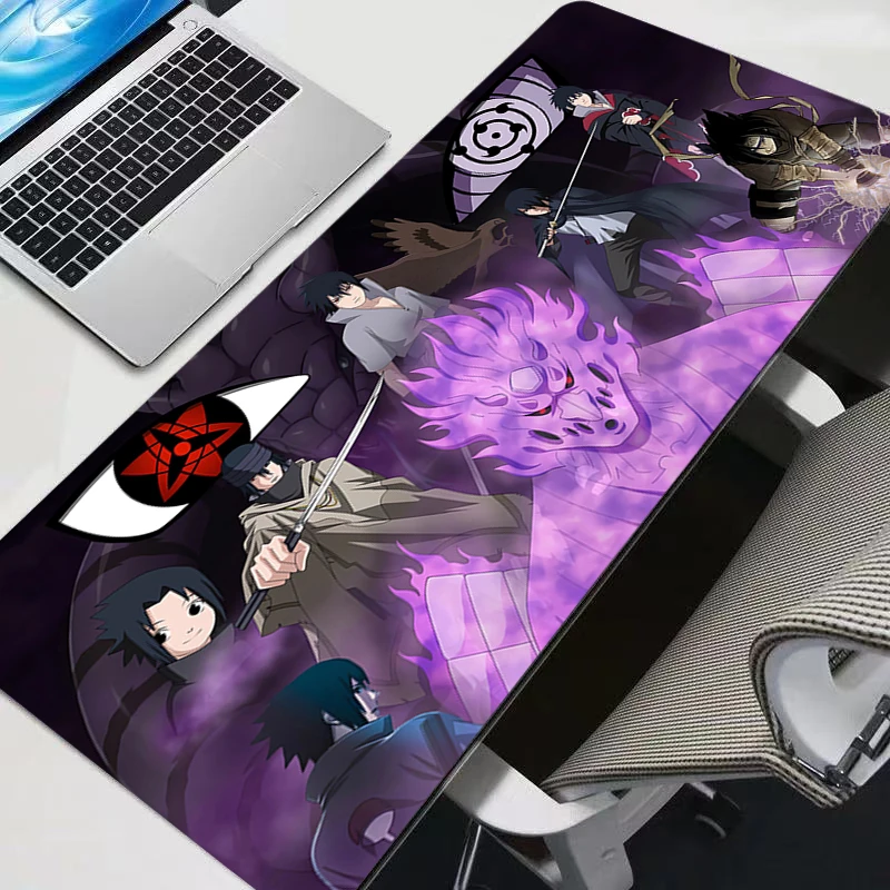 Muismat HD Bureaumat Anime N-naruto Speelkleed Gaming Muismat Speed Sasuke Uchiha Computer en Kantoor Gamer Kast Toetsenbord Pad