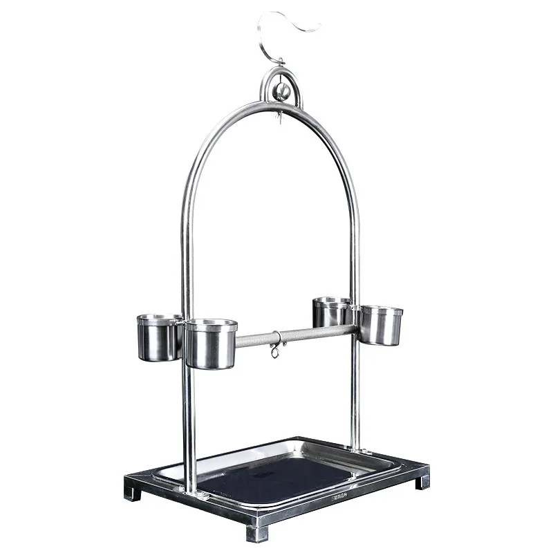 

Stainless steel peony parrot stand bird cage cockatoo large bird rack starling parrot stand Shrike parrot cage