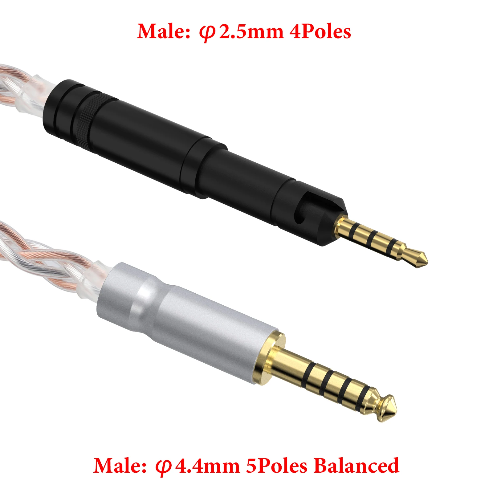 Geekria Apollo verzilverde upgrade 4,4 mm naar 2,5 mm audiokabel compatibel met Sennheiser HD 620S, HD 599, HD 598, HD 560S