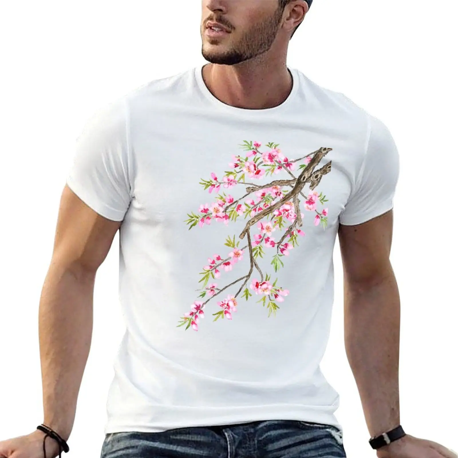 pink peach blossom 2020 T-Shirt Soft Touch Basic Cotton T-Shirt