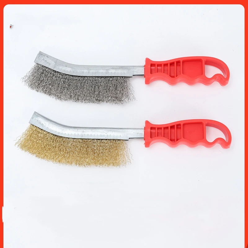 1pc Wire Brushe Brass Plated Steel Wire Stainless Steel Wire Brush Grill Cleaner BBQ Grill Steel Wire Brush Cleaning Tools