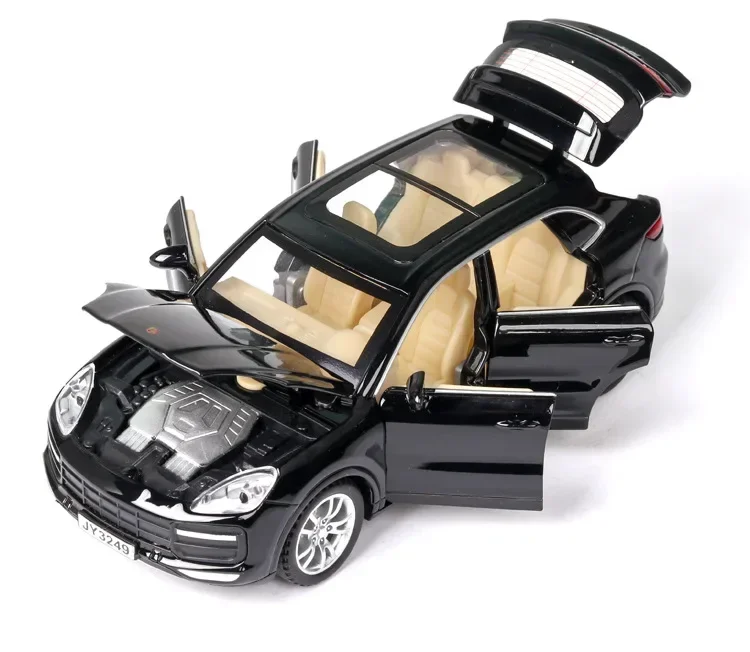 Diecast 1:32 Porsche Cayenne Turbos simulación de aleación modelo coches vehículos de Metal en miniatura para niños regalos coleccionar niños Hottoys