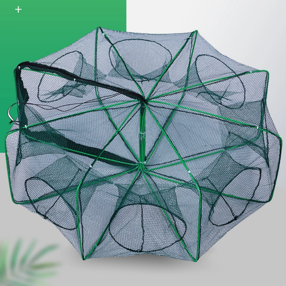 6-Holes Automatic Fishing Net Shrimp Cage Polygonal Circular Fishing Container Fish Eel Loach Lobster Crab Mixed Net Basket 2Pcs