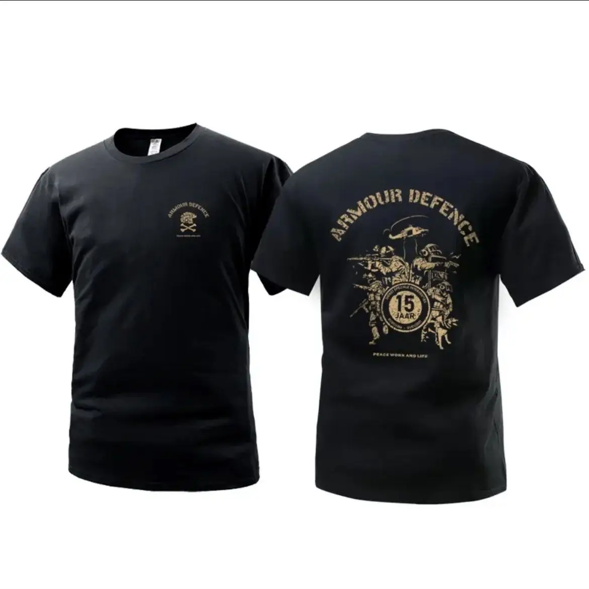 

Мужская футболка с принтом в стиле милитари в твердом стиле, свободная ретро-топ из чистого хлопка с круглым вырезом и короткими рукавами, повседневная повседневная одежда