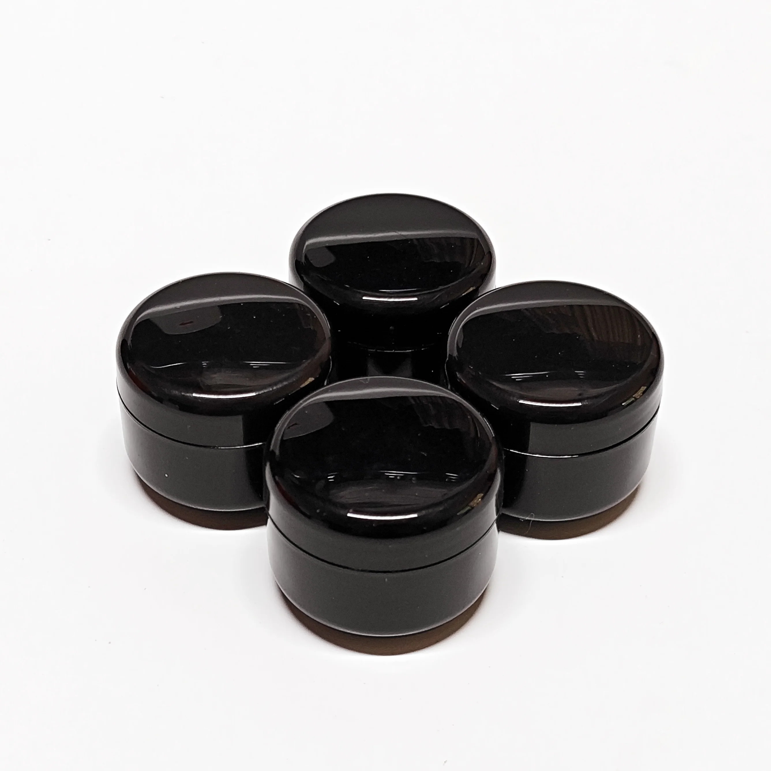 Mini barattolo di riempimento per crema cosmetica in plastica da 10 g all'ingrosso, confezione per smalto a prova di luce, bottiglia da viaggio nera vuota di piccola capacità