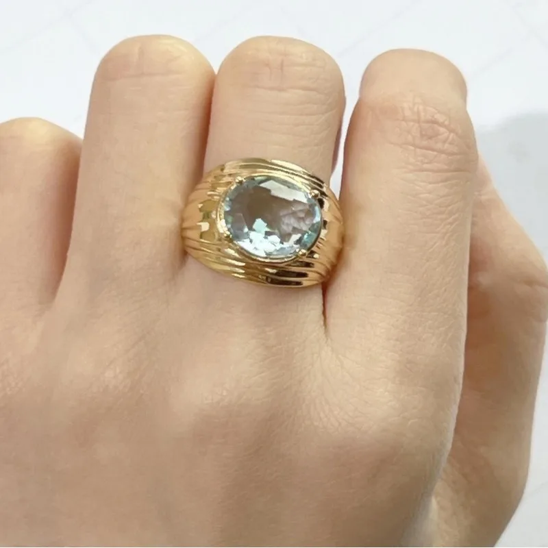 خاتم السيدة الجديدة لديها شخصية فريدة من نوعها، مادة نحاسية بسيطة، تصميم متخصص، مزاجه، موضة خفيفة، حفلة فاخرة